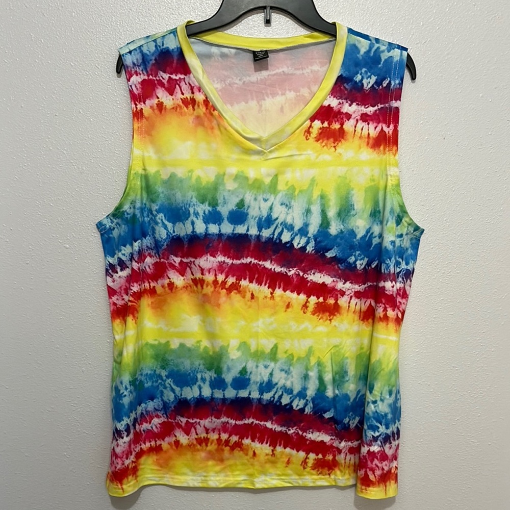 Women’s Colorful Tie-Dye Sleeveless Top